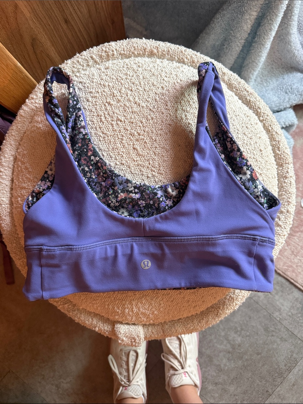 lululemon athletica Lavender Reversible Sports Bra with Floral Lining